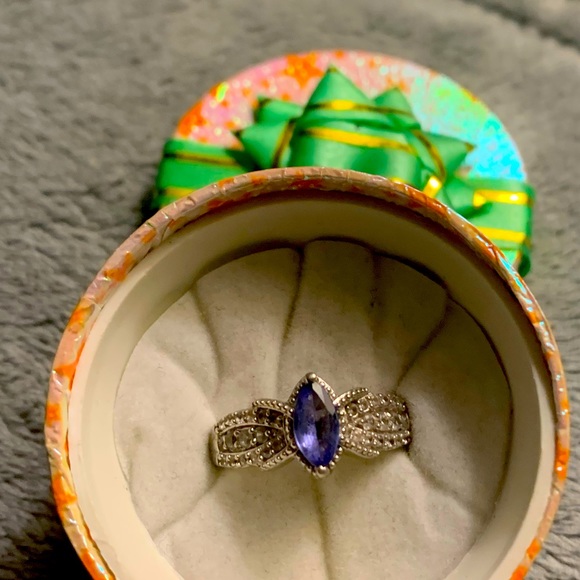 Jewelry - Genuine marquis tanzanite and zircon ring